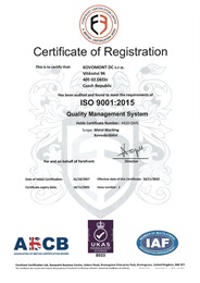 Certifikát  ISO 9001:2015